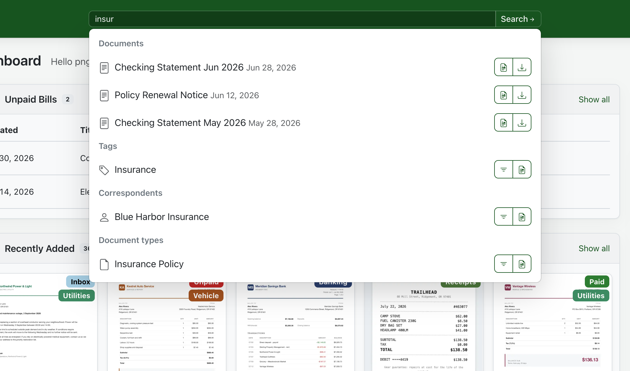 Paperless-ngx 全局搜索预览